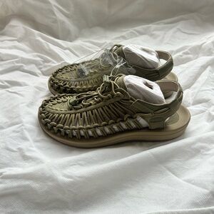 Olive Green Woven Sandals